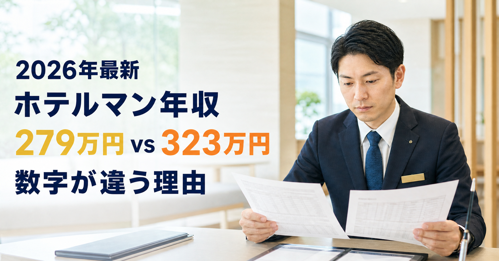 ホテルマン年収|賃金構造基本統計調査と国税庁調査を比較